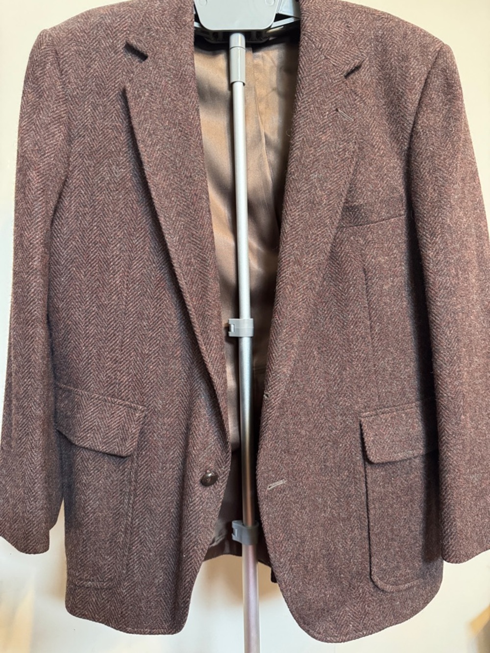 Haggar Brown Herringbone Wool-Blend Sport Coat